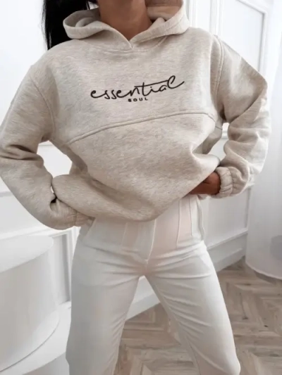 Mojo bluza damska z kapturem essential soul oversize, bawełna 100%