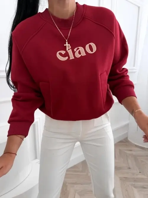 Mojo bluza damska ciao oversize z kieszeniami, bawełna 100%