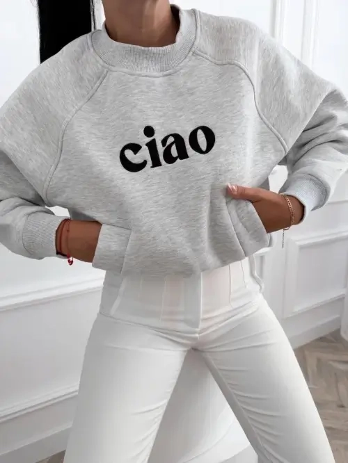 Mojo bluza damska ciao oversize z kieszeniami, bawełna 100%