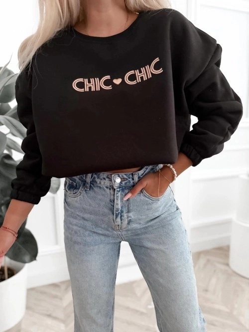 Mojo ocieplana bluza damska oversize CHIC ze 100% bawełny