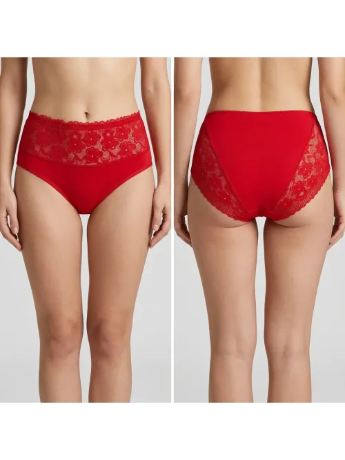 Figi damskie 6szt prążkowane z koronką bawełniane