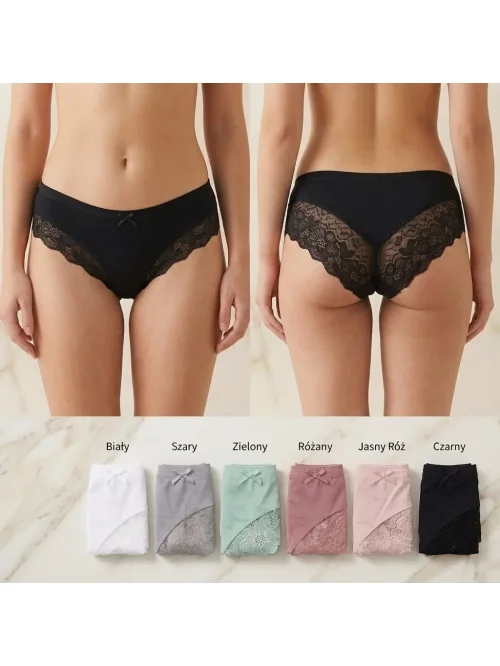 Zestaw 6 szt. majtek damskich koronkowych – bezszwowe figi