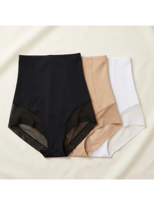 Zestaw 3 szt. majtek damskich – wysoki stan, bezszwowe
