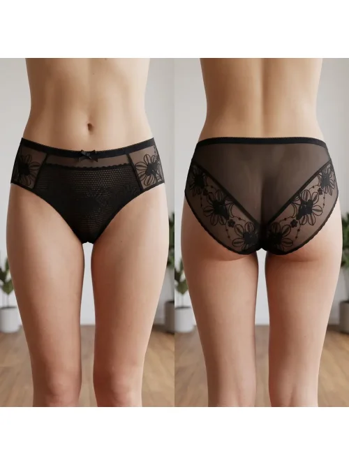 Majtki damskie figi siateczkowe 6 szt. mix kolorów