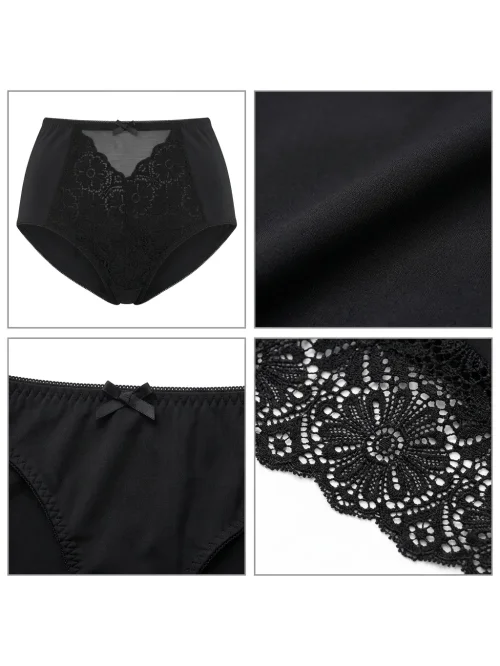 Majtki damskie z wysokim stanem 6 szt. mix kolorów