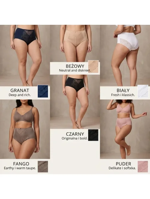 Majtki damskie z wysokim stanem 6 szt. mix kolorów