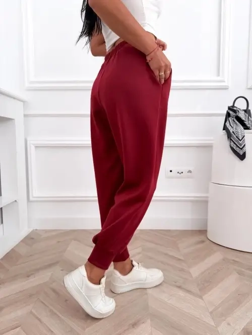 Spodnie damskie joggery wysoki stan, gumka w pasie, ściągacze u dołu