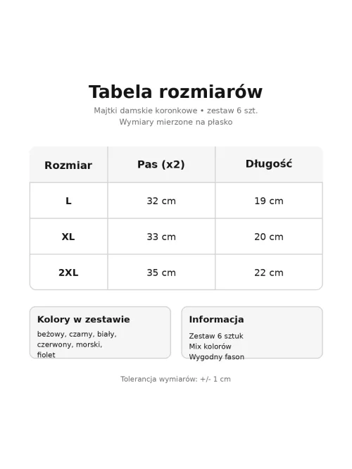 Majtki damskie z siateczki 6 szt. mix kolorów