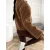 Kurtka teddy camel, pluszowa, długość do bioder